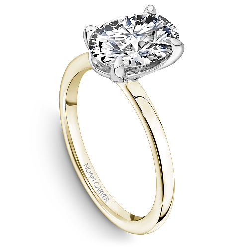 14K white-yellow gold diamond ring setting.