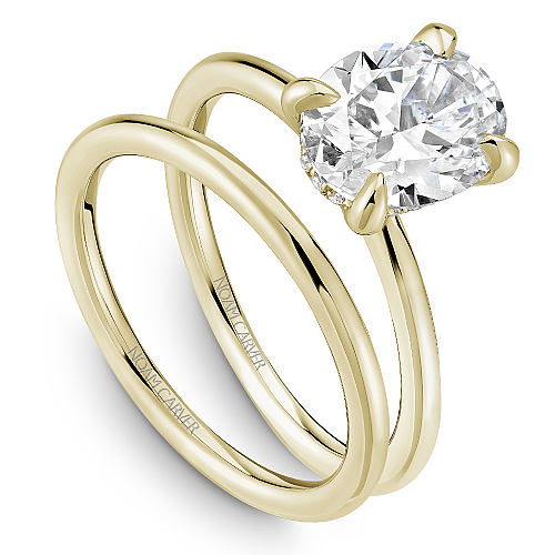 14K yellow gold solitaire diamond ring