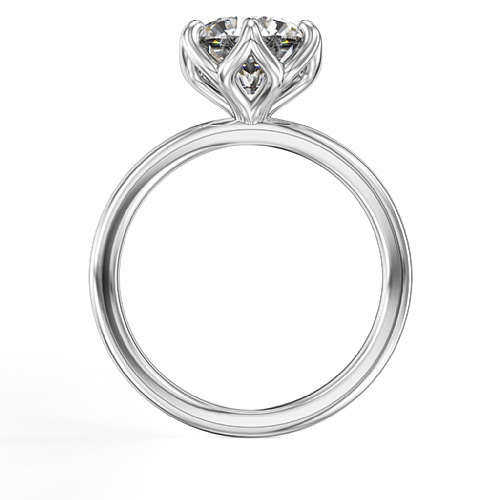 14K white gold diamond semi-mount ring.