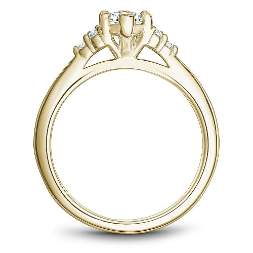 14K yellow gold diamond semi-mount ring.