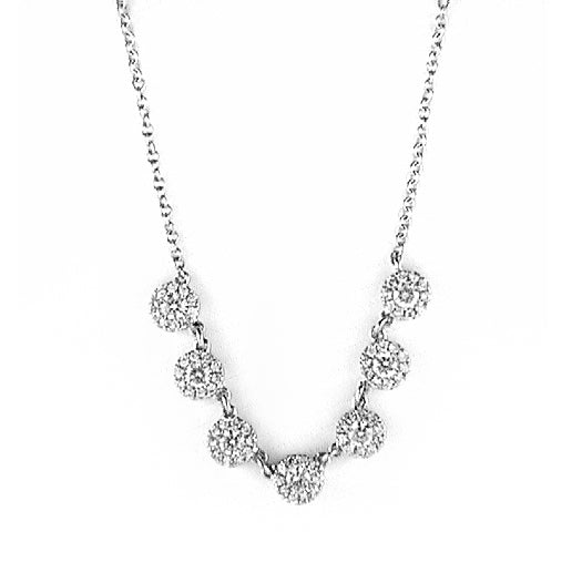 ReMARKable Designs Natural Diamond Necklace in 14 Karat White Gold