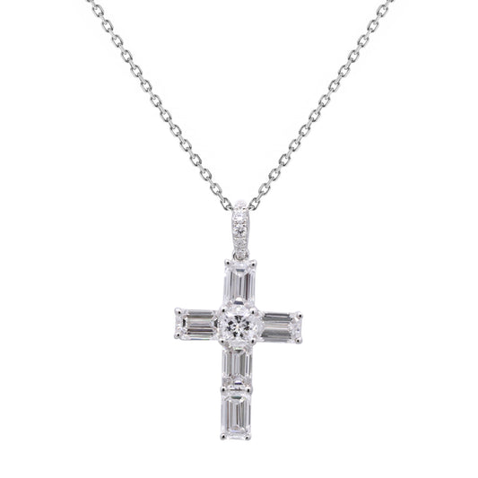 CIRARI Lab-Grown Diamond Necklace in 14 Karat White Gold with 0.20ctw Princess Lab-Grown Diamond