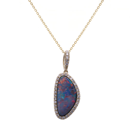 CIRARI Unique Opal Necklace in 14 Karat Yellow Gold with 2.47ctw Opal