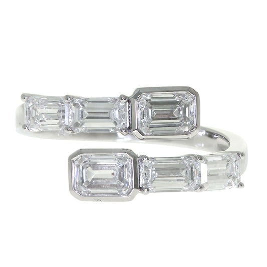 CIRARI Lab-Grown Diamond Ring in 14 Karat White Gold with 2.17ctw of Emerald Lab-Grown Diamonds