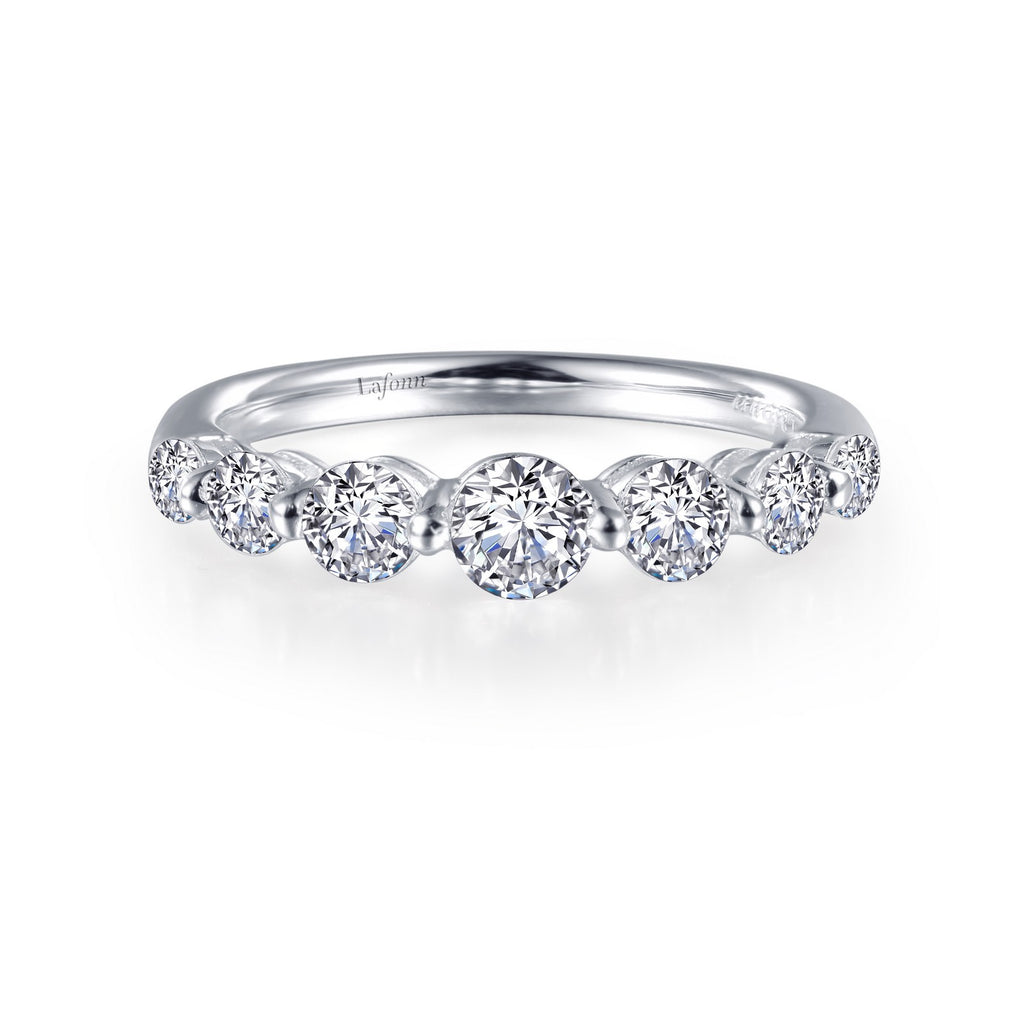 Simulated diamond ring, platinum bonded silver.