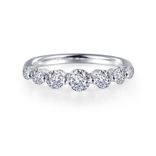 Simulated diamond ring, platinum bonded silver.