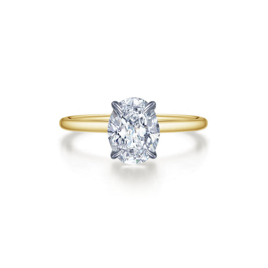 Oval simulated diamond, sterling silver ring.