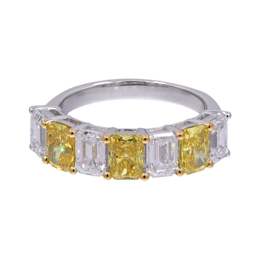 CIRARI Lab-Grown Diamond Ladies Wedding Band in 14 Karat White Gold with 1.59ctw of Radiant Lab-Grown Diamonds