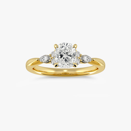 ReMARKable Designs Nicoletta Round & Marquise Diamond Accent Head Engagement Ring