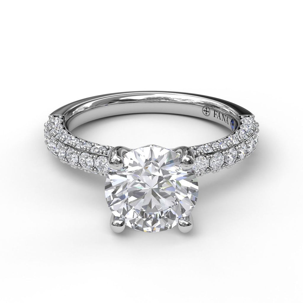 14K white gold diamond engagement ring.