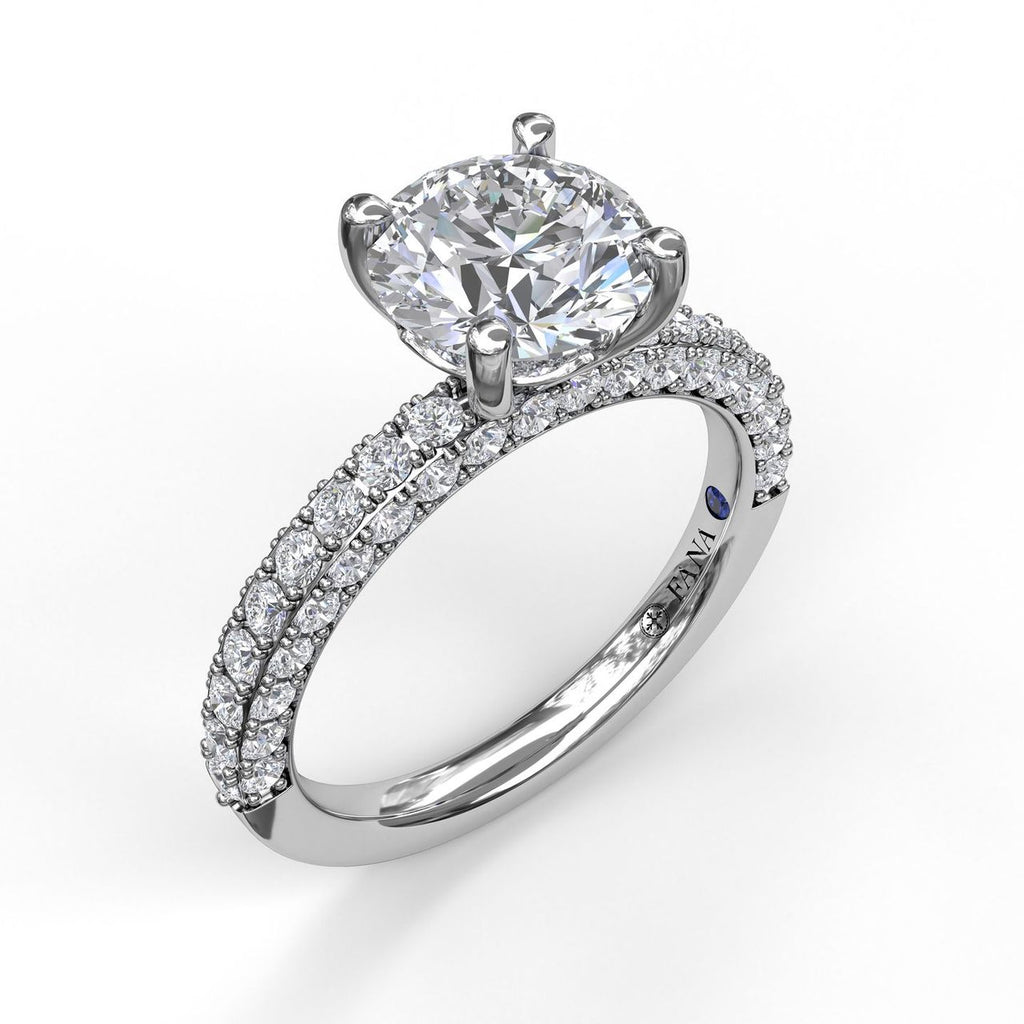 14K white gold diamond engagement ring.