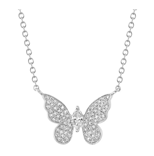 Shy Creations Natural Diamond Pendant Necklace in 14 Karat Yellow Gold with 0.23ctw Various Shapes Diamond, Cable Link Chain, Lobster Claw Clasp