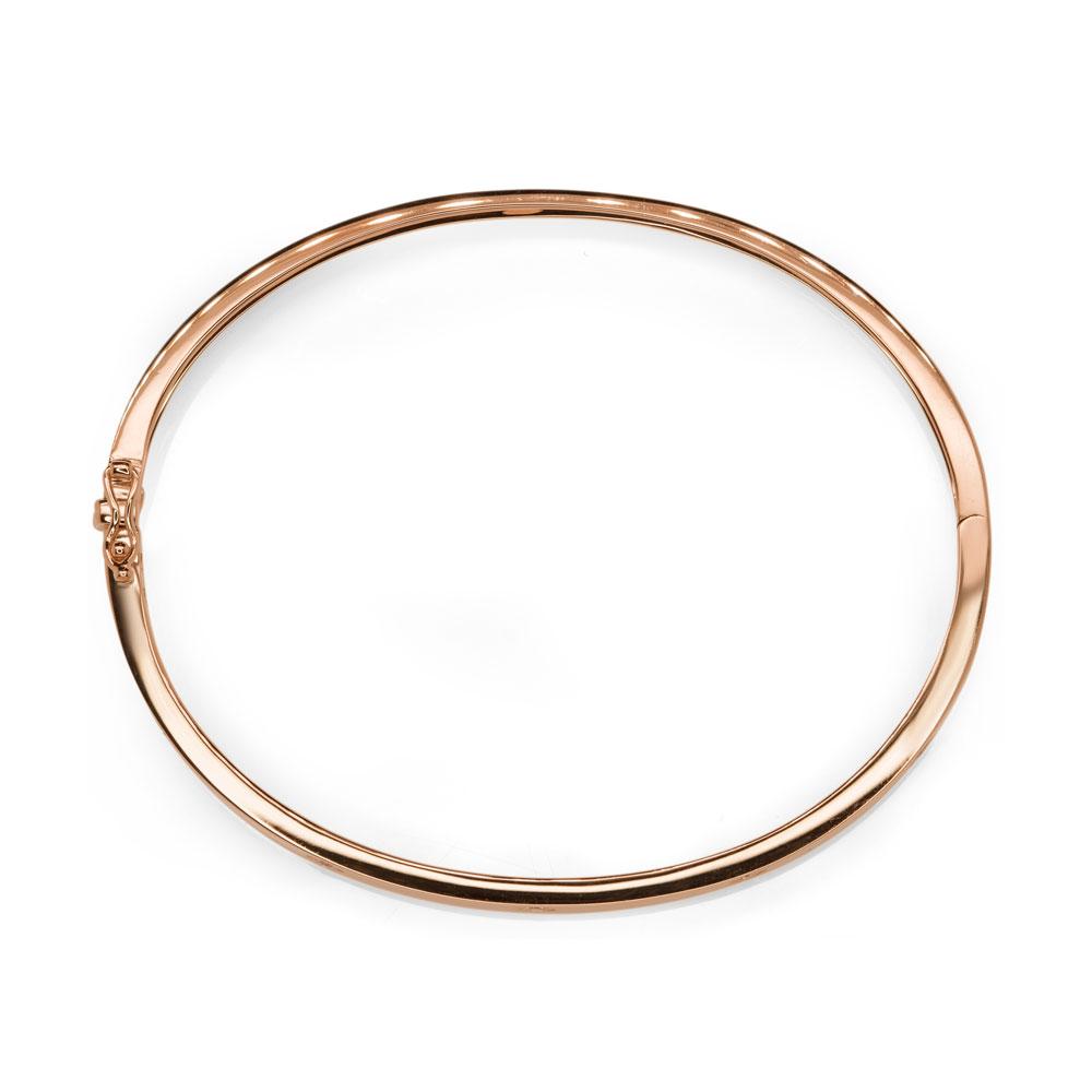 Rose gold diamond bangle bracelet.