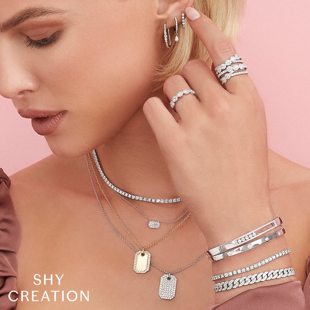 14K white gold diamond bracelet.