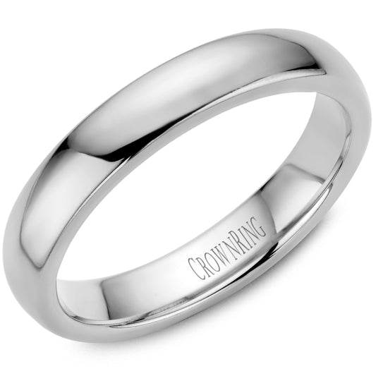 14K white gold carved band ring.