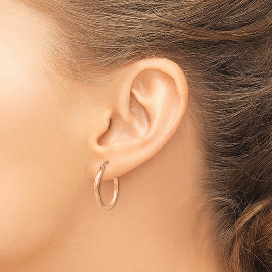 14K Rose Gold Small Hoop Earrings