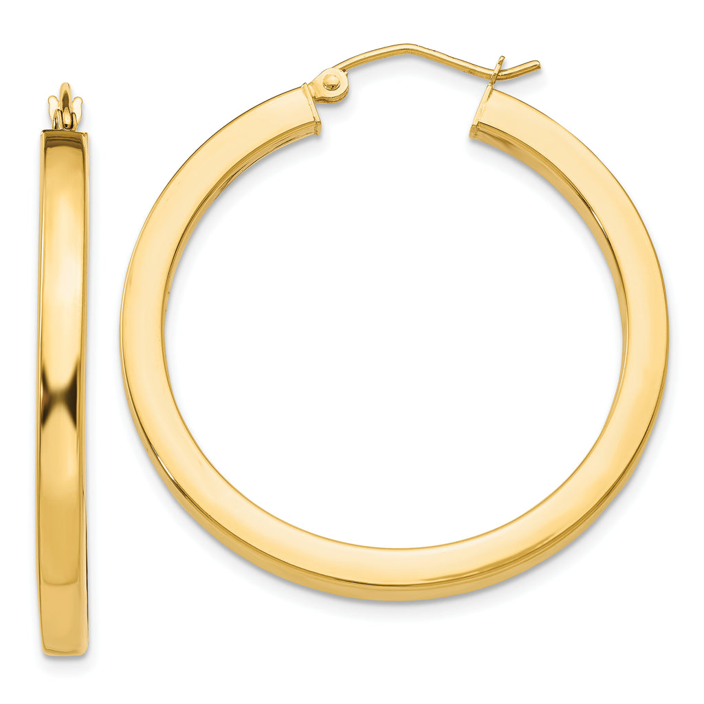 14K Yellow Gold Medium Hoop Earrings