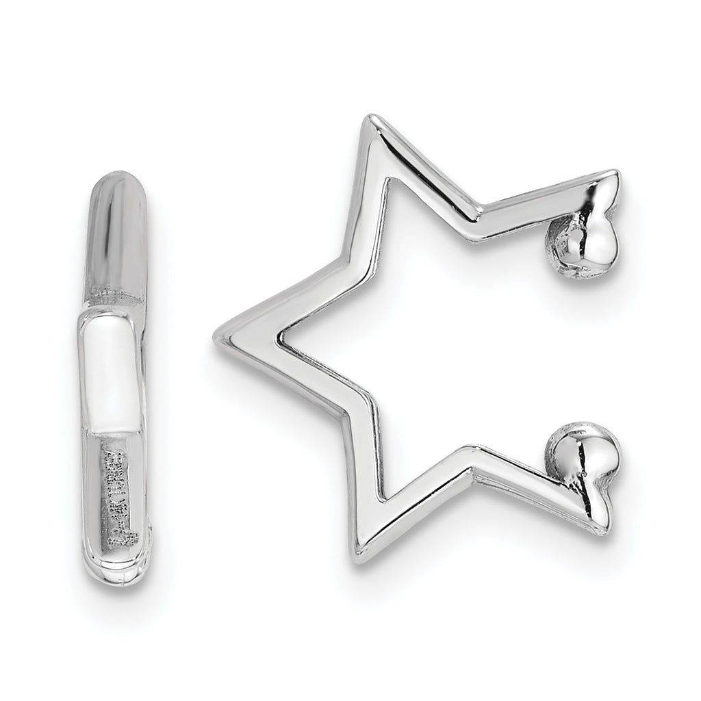 Star-shaped white gold cuff earrings.