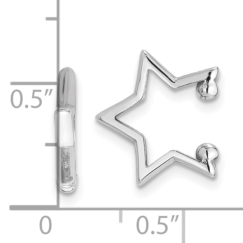 Star-shaped 14K white gold cuff earrings.