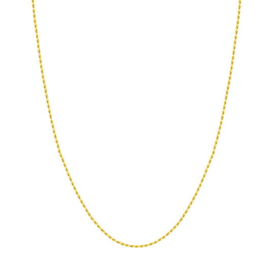 Diamond-cut 10K yellow gold rope chain.