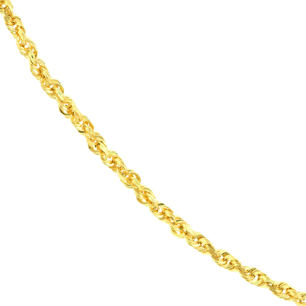 Diamond-cut rope chain, 10K yellow gold.