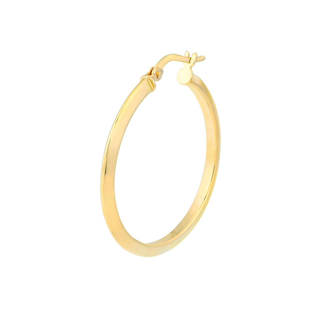 14K yellow gold medium hoop earring.