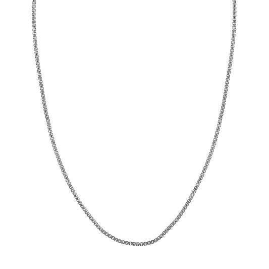 Sterling silver box chain necklace.