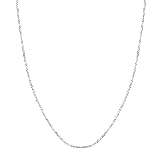 Sterling silver round box chain necklace.