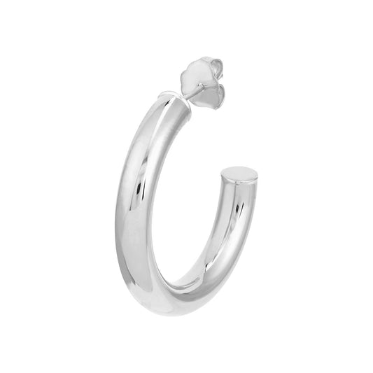 14K White Gold Medium Hoop Earring
