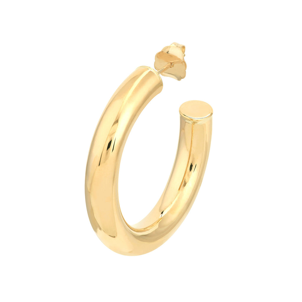 14K Yellow Gold Medium Hoop Earring