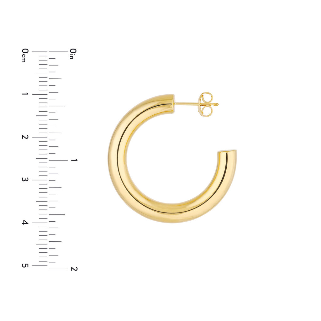 14K Yellow Gold Medium Hoop Earring