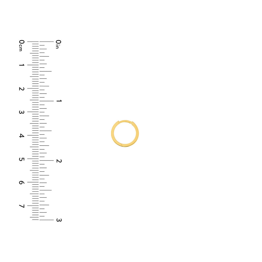 14K Yellow Gold Huggie Earring with Ruler