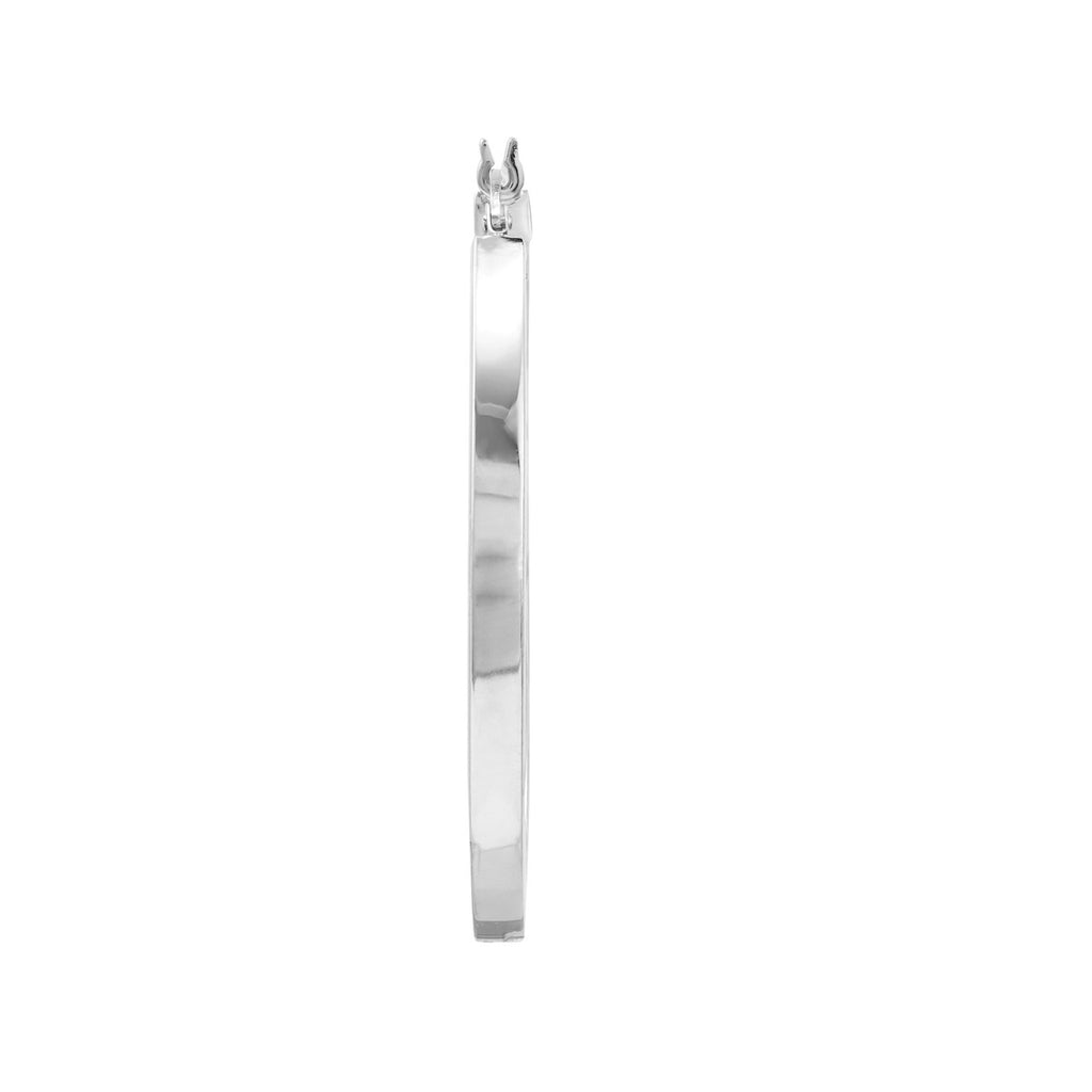 14K white gold large hoop earring.