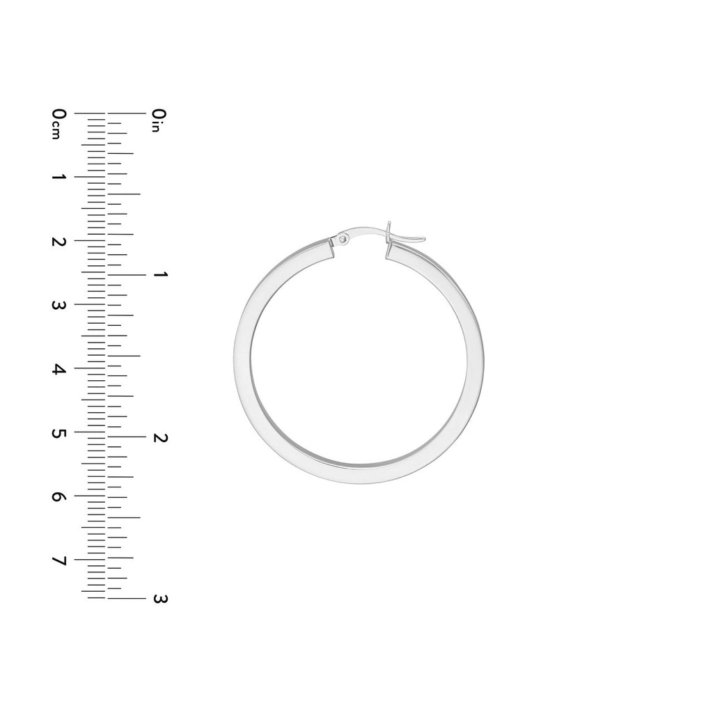 14K white gold large hoop earring.
