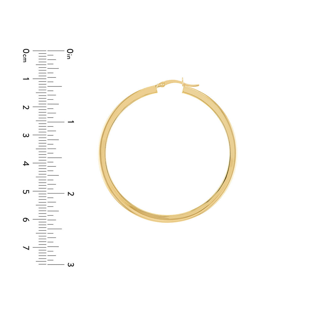 Large 14K yellow gold hoop earring.