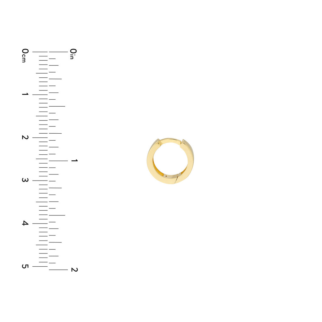 14K Yellow Gold Huggie Earring with Ruler