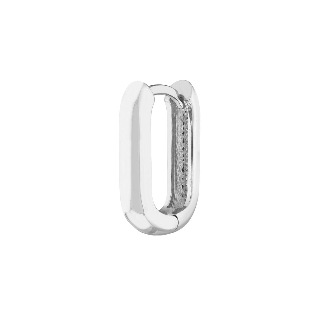 14K White Gold Small Hoop Earring