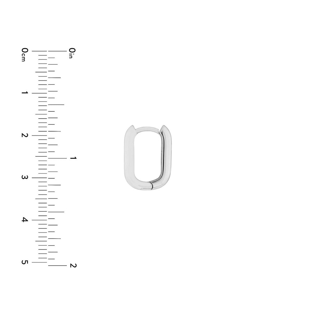 14K white gold small hoop earring.