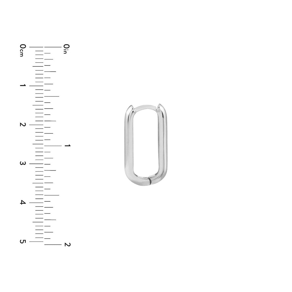 14K white gold small hoop earring.