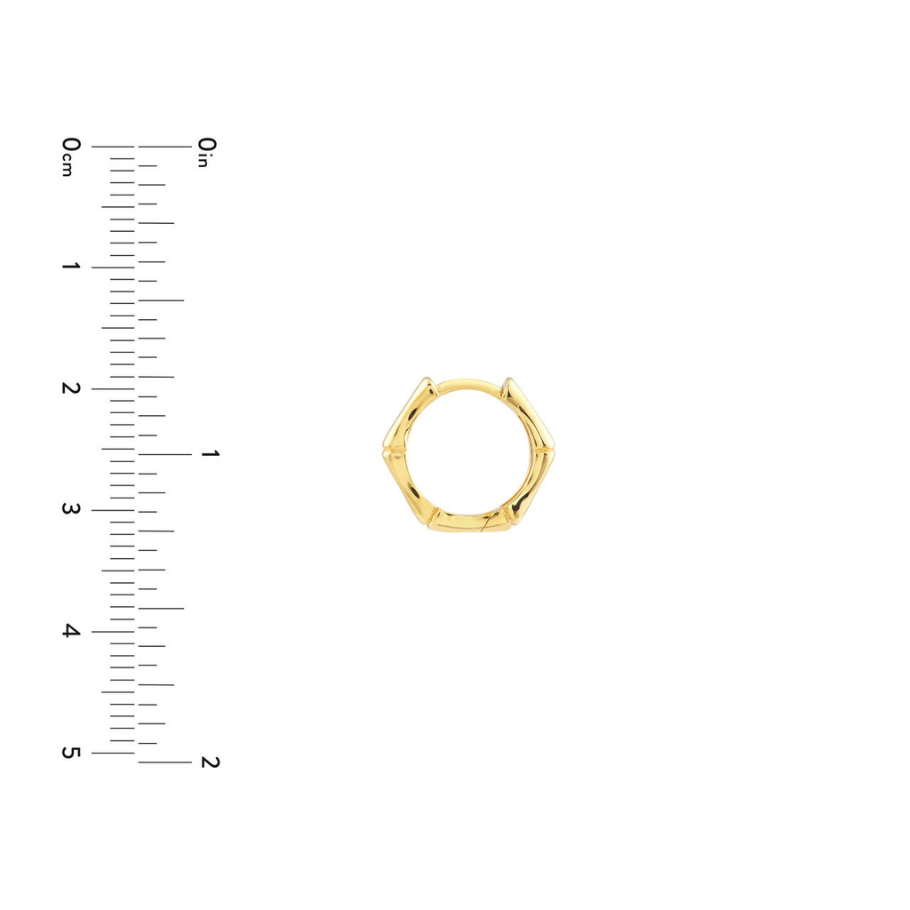 14K yellow gold small hoop earring.
