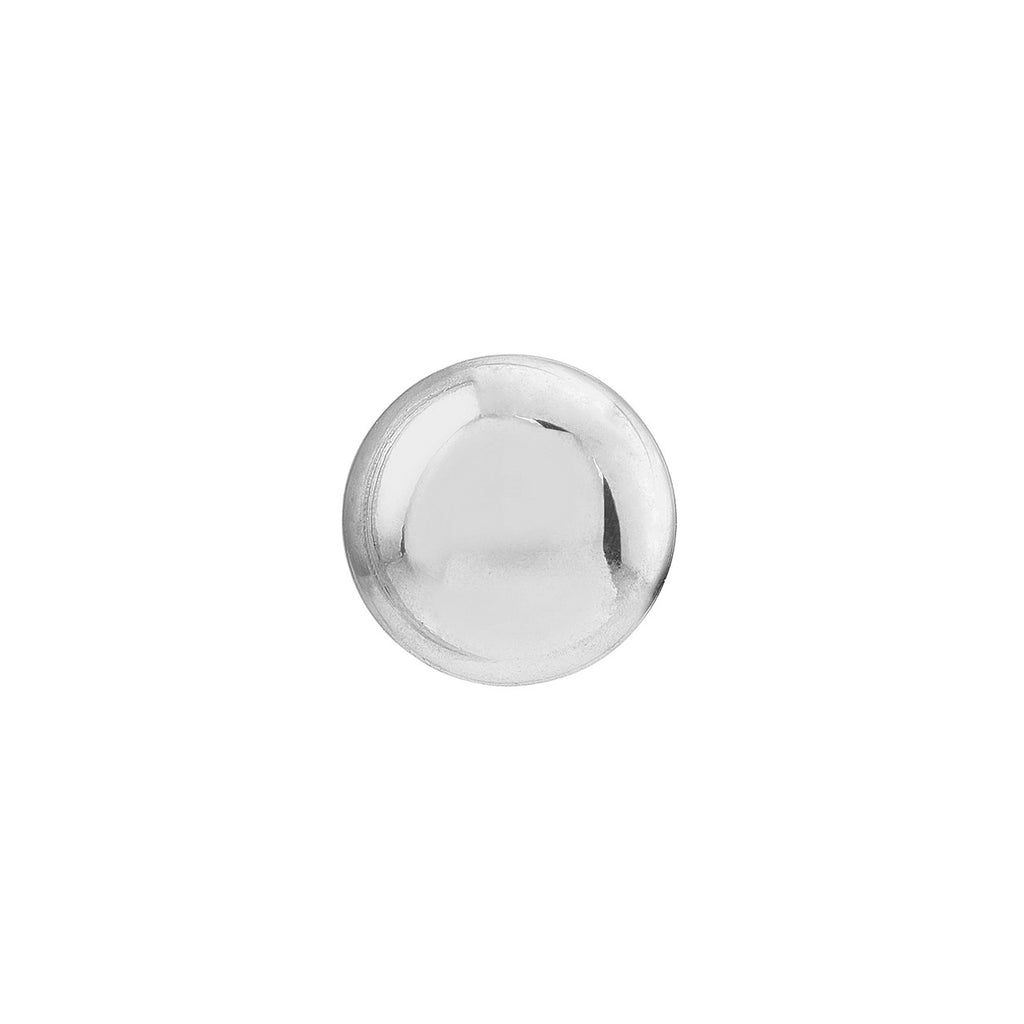 14K white gold polished stud earring.