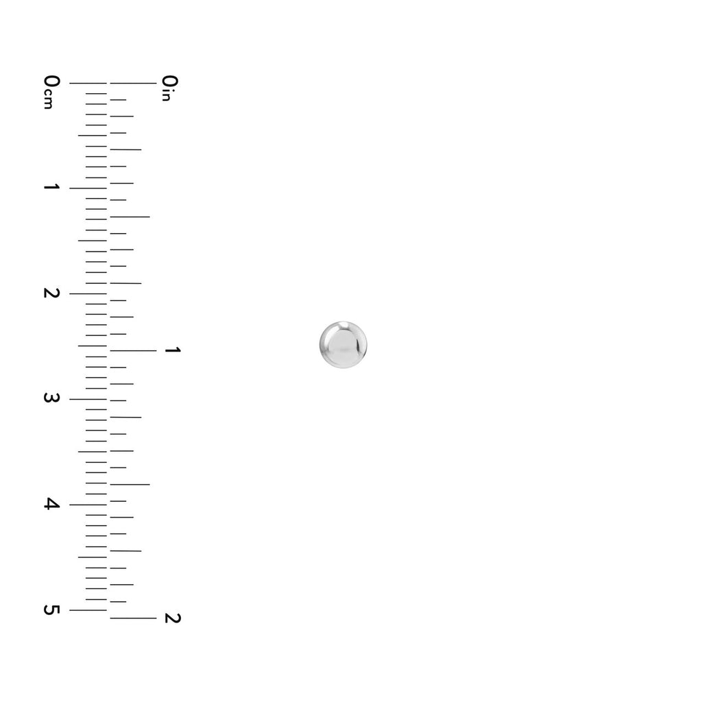 14K white gold stud earring, polished finish.