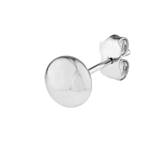 14K white gold polished stud earring.