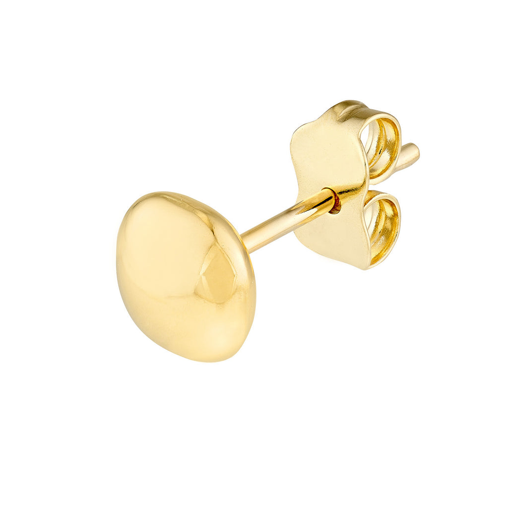 14K Yellow Gold Stud Earrings, Polished Finish