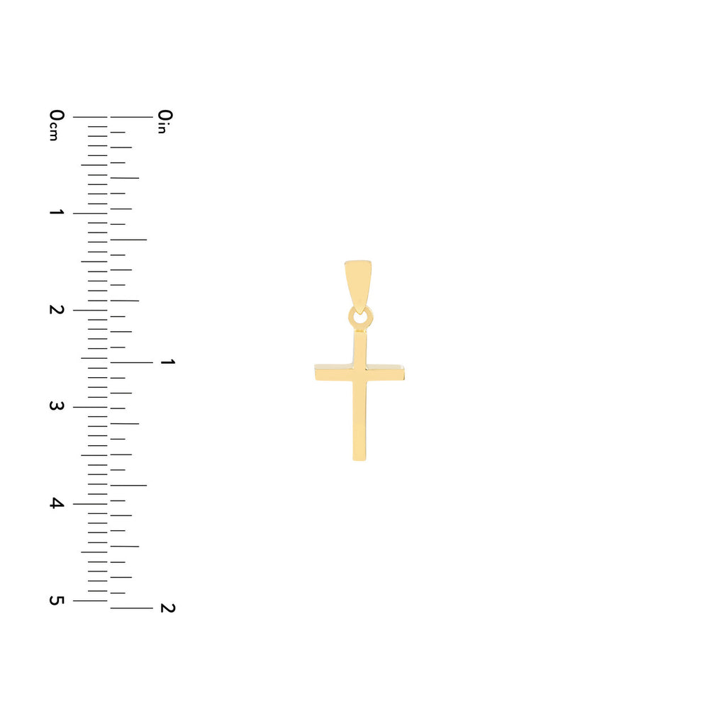 14K dual-tone gold cross necklace.
