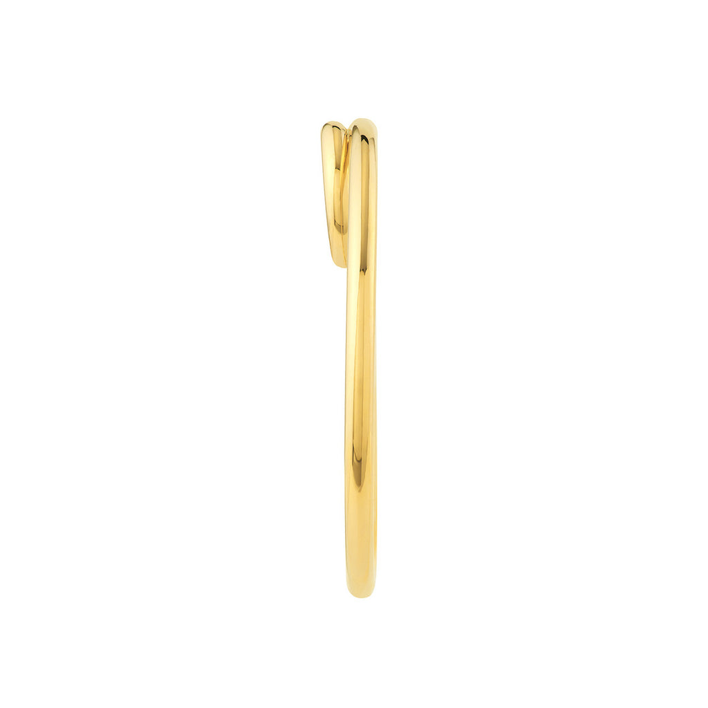 14K yellow gold polished hoop earring.