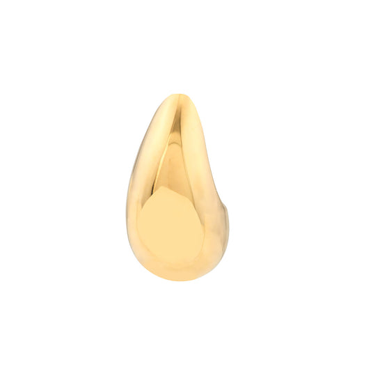 Smooth yellow gold teardrop earring design.