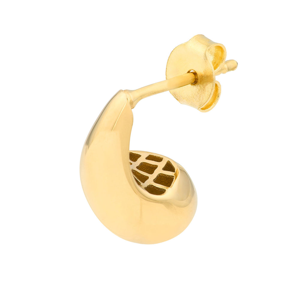 14K yellow gold polished teardrop earring.