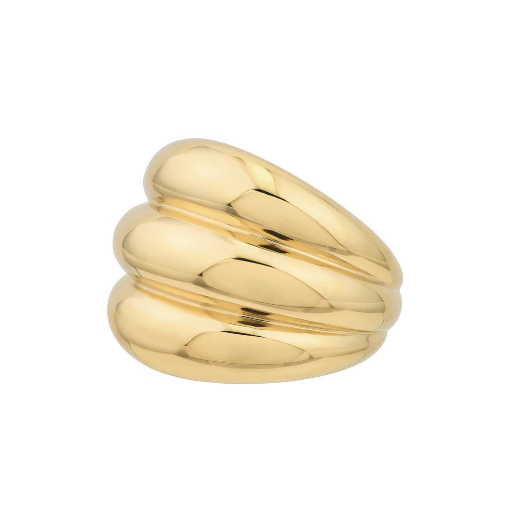 14K yellow gold polished fashion ring.