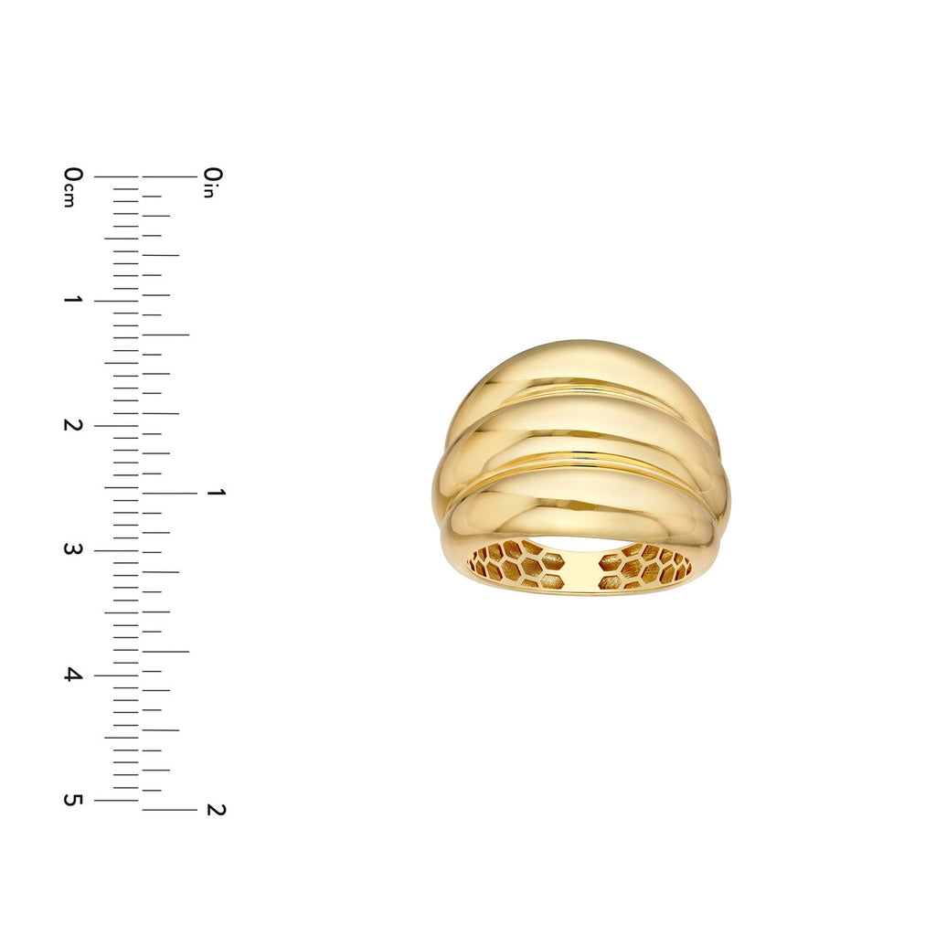 14K yellow gold polished fashion ring.